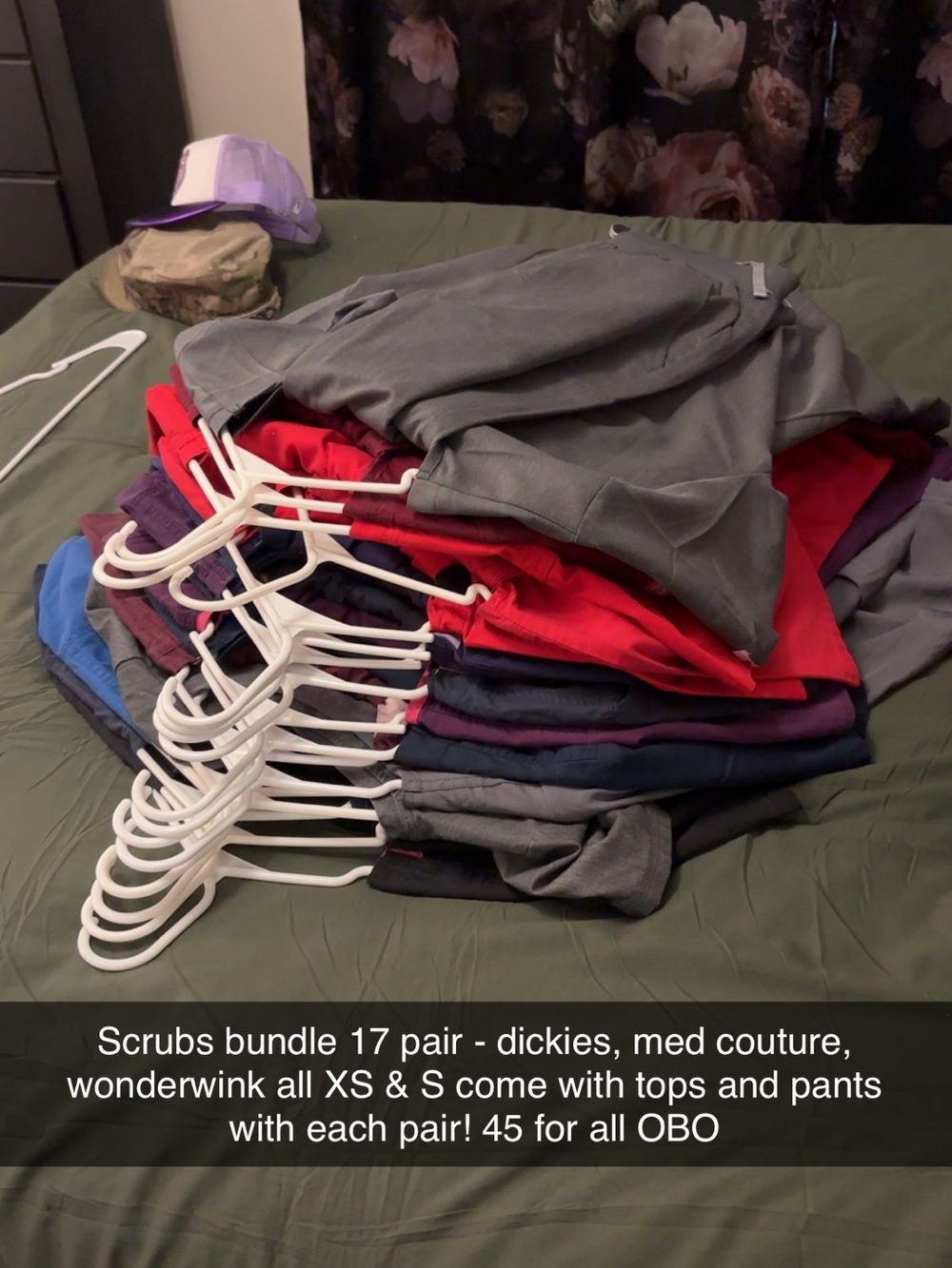 Name brand scrubs all with tops and bottoms